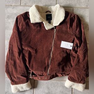 Forever 21 Jacket with White Sherpa Collar